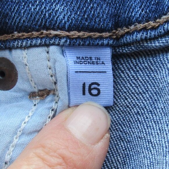 LOFT JEANS Size 16 High Rise Button Fly Skinny Denim - Picture 7 of 9
